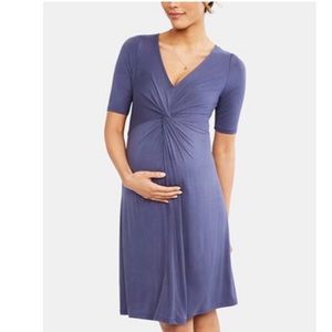 Blue maternity dress